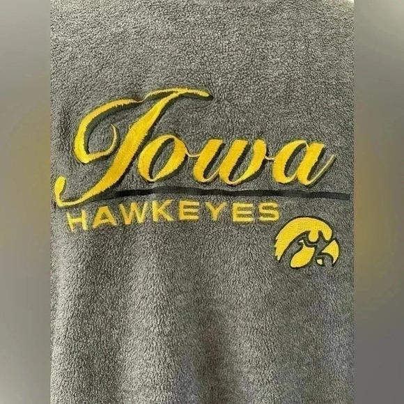 90s Vintage Iowa Hawkeyes Pullover Mock Neck | Gray | Embroidered Logo | XL - Picture 2 of 9